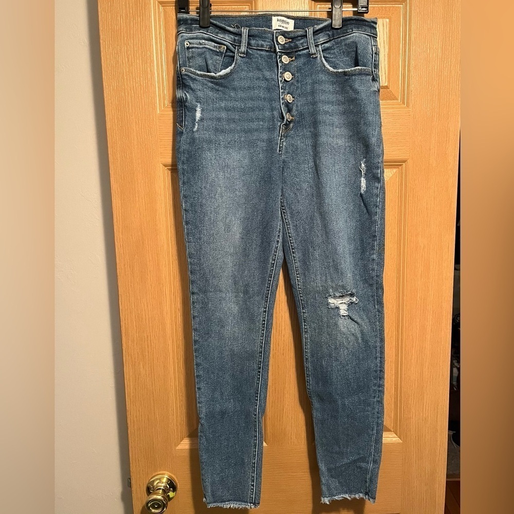 Kensie Vintage Lux Ultimate High Rise Skinny Button Front Jeans